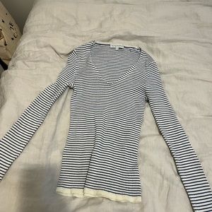 White + Warren Small Stripped Long Sleeve